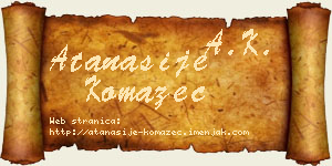 Atanasije Komazec vizit kartica